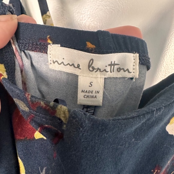 Vivienne Dress Nine Britton Small Knit Midi Blue Floral Print NWT - Picture 6 of 6